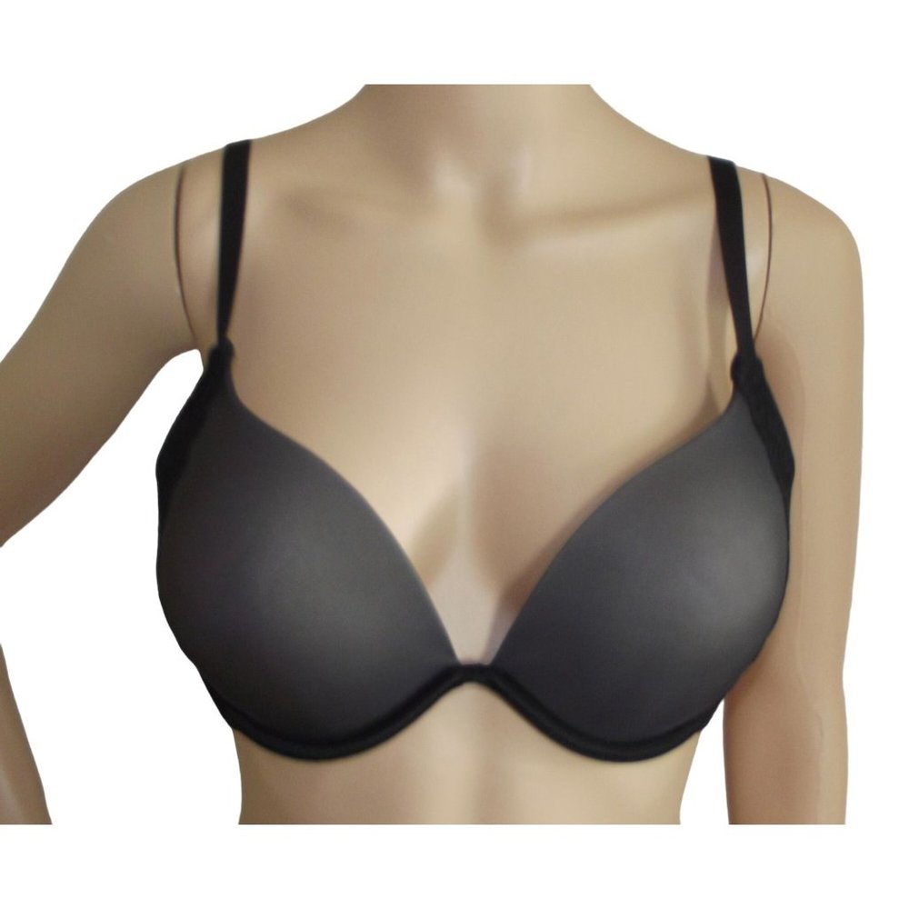 Maidenform Bra 38D Black Illusion Plunge Push Up lace